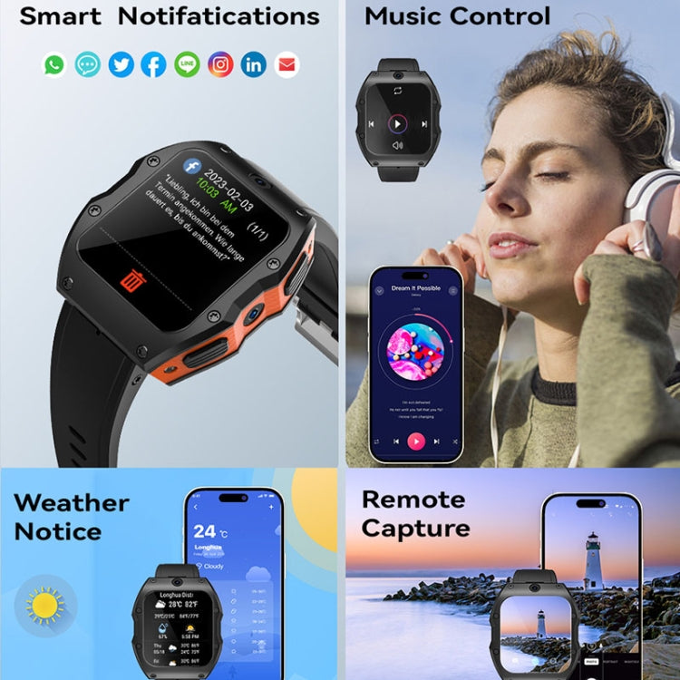 Modello X 1,99 pollici IP68 Impermeabile Android 9.0 4G Dual Camera Ceramics Smart Watch, 2GB+16GB, 4GB+128GB
