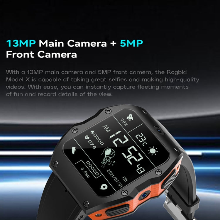 Modello X 1,99 pollici IP68 Impermeabile Android 9.0 4G Dual Camera Ceramics Smart Watch, 2GB+16GB, 4GB+128GB
