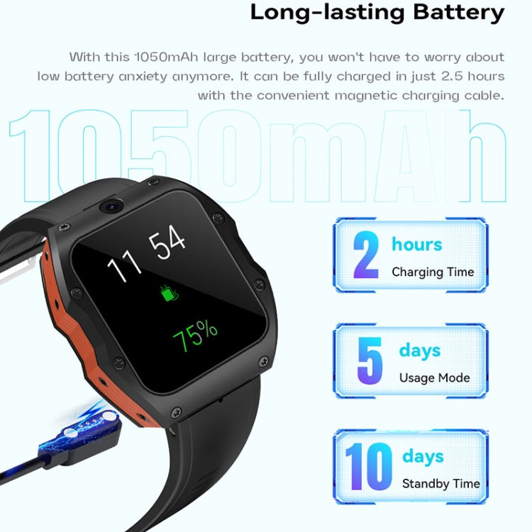 Modello X 1,99 pollici IP68 Impermeabile Android 9.0 4G Dual Camera Ceramics Smart Watch, 2GB+16GB, 4GB+128GB