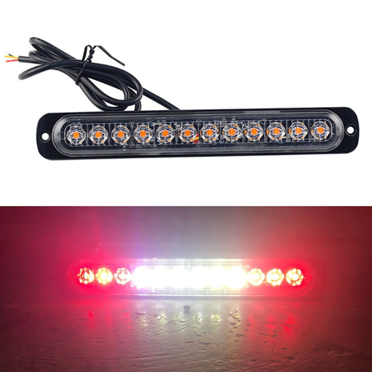 DC12V-24V / 36W Car Truck Emergency Strobe Flash Warning Light 12LEDs Luci laterali ultrasottili lunghe, DC12V-24V / 36W, DC12V-24V / 36W(Yellow + Red + Yellow)