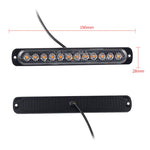 DC12V-24V / 36W Car Truck Emergency Strobe Flash Warning Light 12LEDs Luci laterali ultrasottili lunghe, DC12V-24V / 36W, DC12V-24V / 36W(Yellow + Red + Yellow)