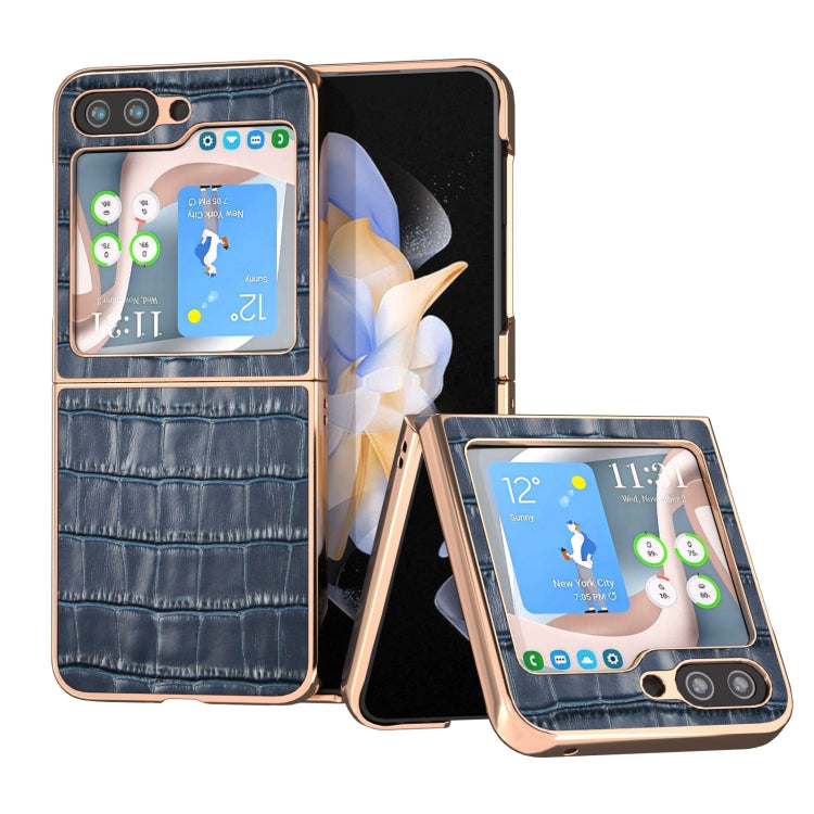 Custodia per telefono galvanica in vera pelle con trama di coccodrillo, For Samsung Galaxy S23 FE 5G, For Samsung Galaxy Z Fold5, For Samsung Galaxy Z Flip5