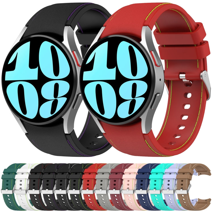 Cinturino in silicone in pelle, For Samsung Galaxy Watch 6 / 6 Classic