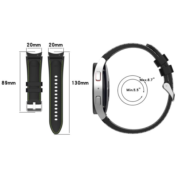 Cinturino in silicone in pelle, For Samsung Galaxy Watch 6 / 6 Classic