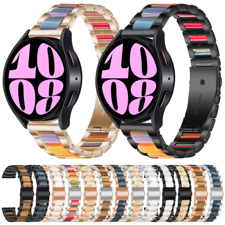Cinturino per orologio in metallo resinato a tre perline, For Samsung Galaxy Watch 6 / 6 Classic