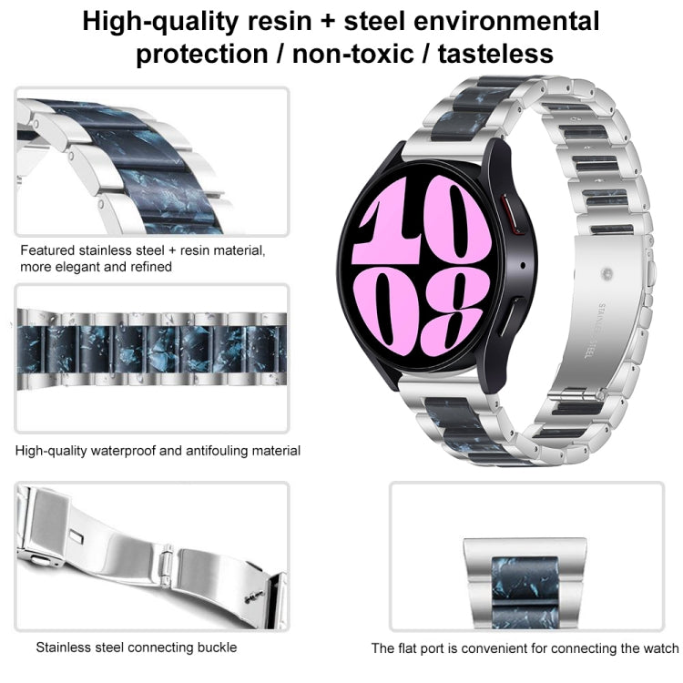 Cinturino per orologio in metallo resinato a tre perline, For Samsung Galaxy Watch 6 / 6 Classic