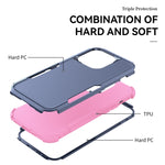 Custodia per telefono in TPU + PC antiurto per pendolari, For iPhone 15 Pro Max, For iPhone 15 Pro