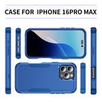 Custodia per telefono in TPU + PC antiurto per pendolari, For iPhone 16 Pro Max, For iPhone 16 Pro