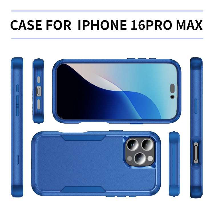 Custodia per telefono in TPU + PC antiurto per pendolari, For iPhone 16 Pro Max, For iPhone 16 Pro