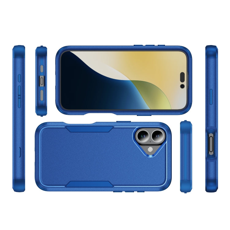 Custodia per telefono in TPU + PC antiurto per pendolari, For iPhone 16 Plus, For iPhone 16