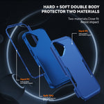 Custodia per telefono in TPU + PC antiurto per pendolari, For iPhone 16 Plus, For iPhone 16