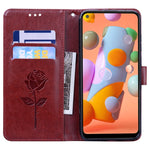 Custodia in pelle PU con vibrazione orizzontale in rilievo rosa con supporto, slot per carte e portafoglio, For Samsung Galaxy A11, For Samsung Galaxy A31, For Samsung Galaxy A41, For Samsung Galaxy M30s / M21