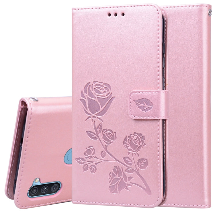 Custodia in pelle PU con vibrazione orizzontale in rilievo rosa con supporto, slot per carte e portafoglio, For Samsung Galaxy A11, For Samsung Galaxy A31, For Samsung Galaxy A41, For Samsung Galaxy M30s / M21