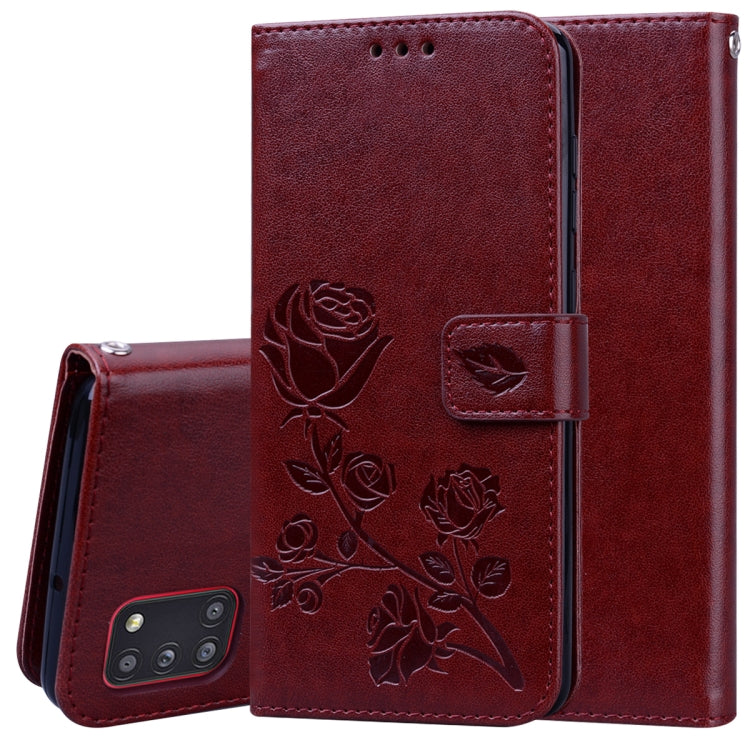 Custodia in pelle PU con vibrazione orizzontale in rilievo rosa con supporto, slot per carte e portafoglio, For Samsung Galaxy A11, For Samsung Galaxy A31, For Samsung Galaxy A41, For Samsung Galaxy M30s / M21