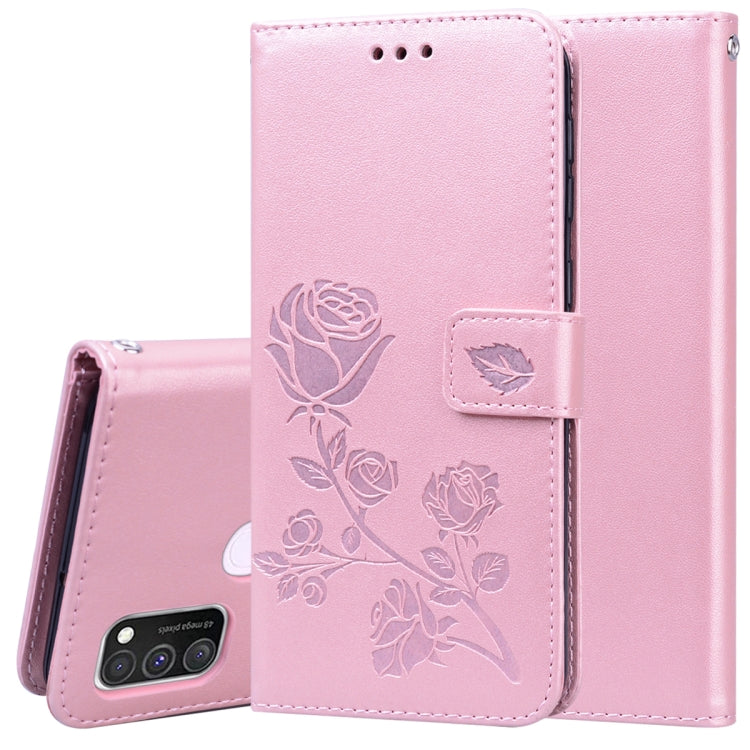 Custodia in pelle PU con vibrazione orizzontale in rilievo rosa con supporto, slot per carte e portafoglio, For Samsung Galaxy A11, For Samsung Galaxy A31, For Samsung Galaxy A41, For Samsung Galaxy M30s / M21