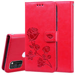 Custodia in pelle PU con vibrazione orizzontale in rilievo rosa con supporto, slot per carte e portafoglio, For Samsung Galaxy A11, For Samsung Galaxy A31, For Samsung Galaxy A41, For Samsung Galaxy M30s / M21