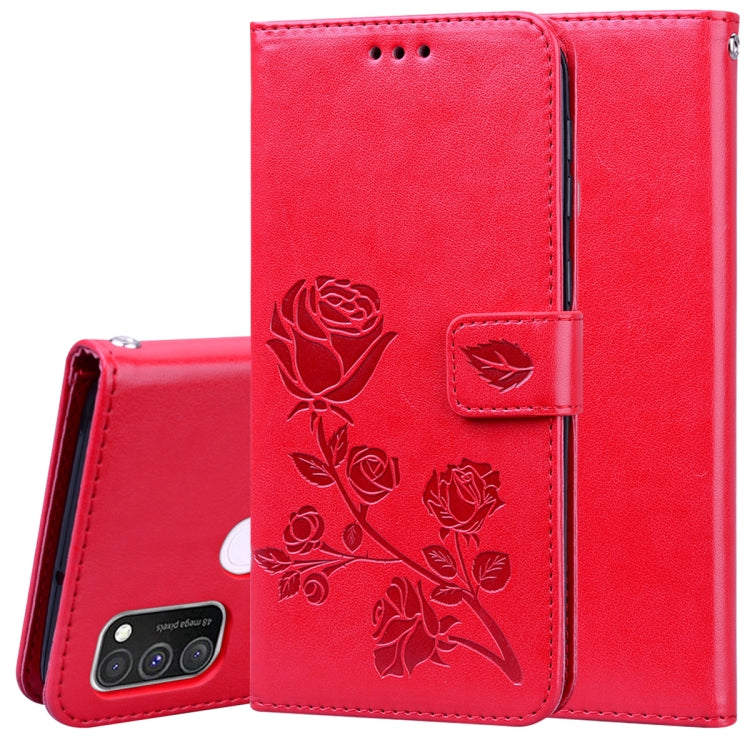 Custodia in pelle PU con vibrazione orizzontale in rilievo rosa con supporto, slot per carte e portafoglio, For Samsung Galaxy A11, For Samsung Galaxy A31, For Samsung Galaxy A41, For Samsung Galaxy M30s / M21