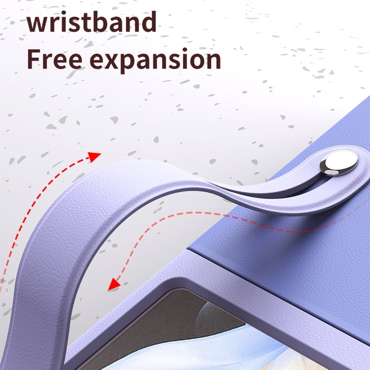 Custodia per telefono pieghevole con cinturino in pelle a contrasto, For Samsung Galaxy Z Flip5