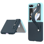 Custodia per telefono pieghevole con cinturino in pelle a contrasto, For Samsung Galaxy Z Flip5
