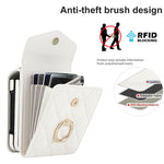 Custodia per telefono con slot per schede RFID Diamond Lattice con supporto per anello, For Samsung Galaxy Z Flip7 5G, For Samsung Galaxy Z Flip6 / Flip7 FE, For Samsung Galaxy Z Flip5