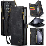 CaseMe 008 Custodia in pelle per telefono a portafoglio con cerniera multifunzionale, For Samsung Galaxy Z Fold5