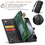 CaseMe 008 Custodia in pelle per telefono a portafoglio con cerniera multifunzionale, For Samsung Galaxy Z Fold5