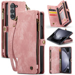 CaseMe 008 Custodia in pelle per telefono a portafoglio con cerniera multifunzionale, For Samsung Galaxy Z Fold5