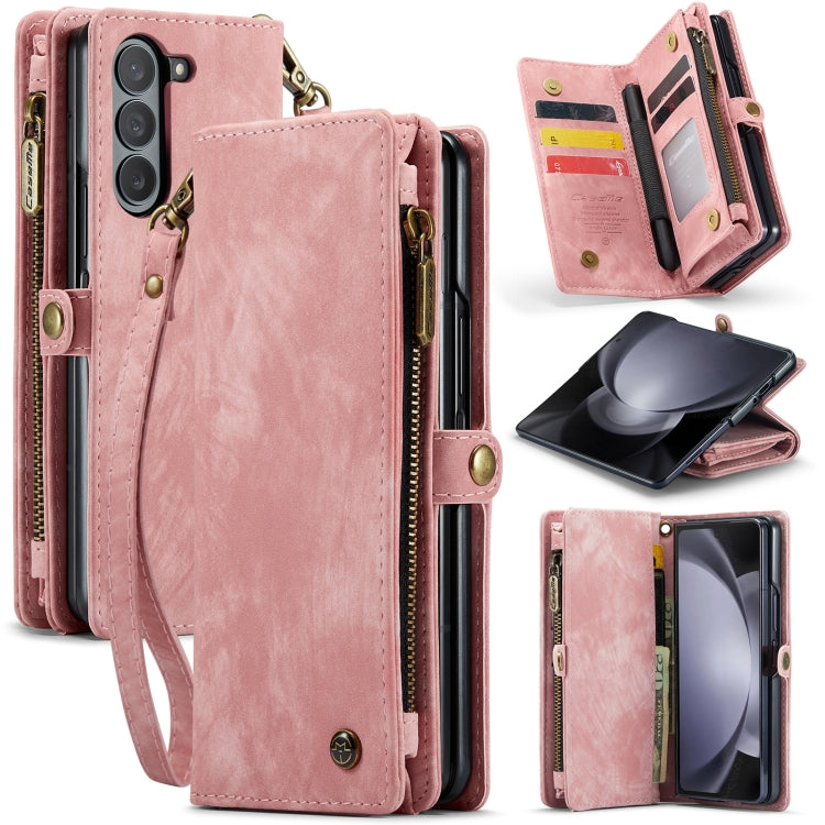 CaseMe 008 Custodia in pelle per telefono a portafoglio con cerniera multifunzionale, For Samsung Galaxy Z Fold5