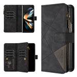 Custodia per cellulare in pelle con cerniera a rombo, For Samsung Galaxy Z Fold4, For Samsung Galaxy Z Fold3