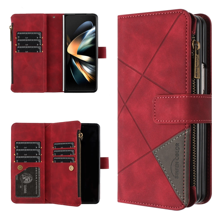 Custodia per cellulare in pelle con cerniera a rombo, For Samsung Galaxy Z Fold4, For Samsung Galaxy Z Fold3