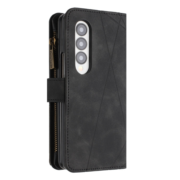 Custodia per cellulare in pelle con cerniera a rombo, For Samsung Galaxy Z Fold4, For Samsung Galaxy Z Fold3