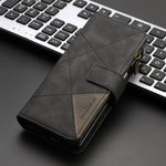 Custodia per cellulare in pelle con cerniera a rombo, For Samsung Galaxy Z Fold4, For Samsung Galaxy Z Fold3