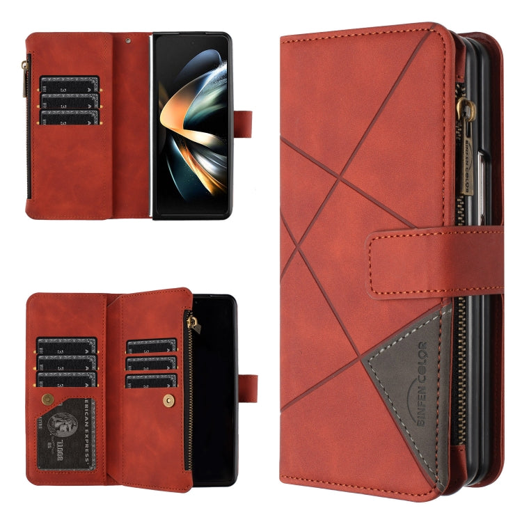 Custodia per cellulare in pelle con cerniera a rombo, For Samsung Galaxy Z Fold4, For Samsung Galaxy Z Fold3