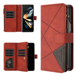 Custodia per cellulare in pelle con cerniera a rombo, For Galaxy Z Fold8 5G, For Samsung Galaxy Z Fold7, For Samsung Galaxy Z Fold6, For Samsung Galaxy Z Fold5