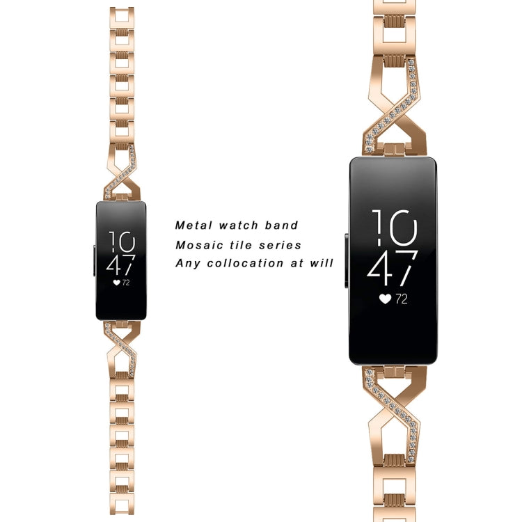 Per Fitbit Inspire / Inspire HR Cinturino da polso di ricambio con catena a croce in metallo tipo A