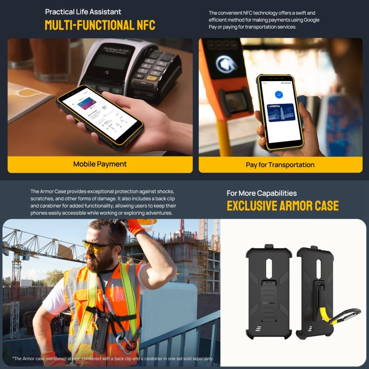 Ulefone Armor X12 Pro, telefono robusto IP68/IP69K, Android 13 MediaTek Helio G36 Octa Core da 5,45 pollici, rete: 4G, NFC, 4GB+64GB