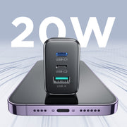 JOYRO0M JR-TCF10 Caricatore rapido doppio USB-C/tipo-C+USB da 32 W, US Plug, EU Plug, UK Plug