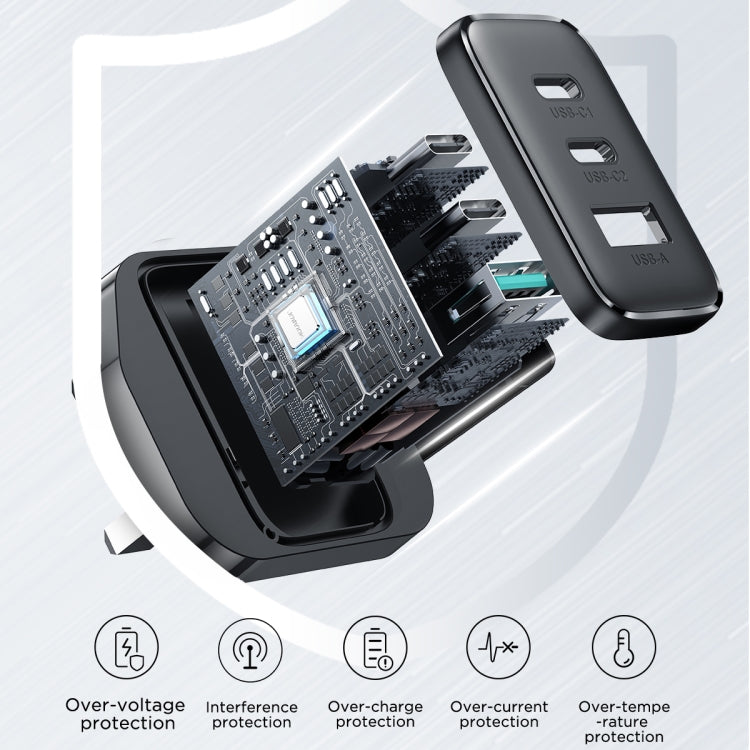 Caricatore rapido doppio USB-C e USB 32W per smartphone