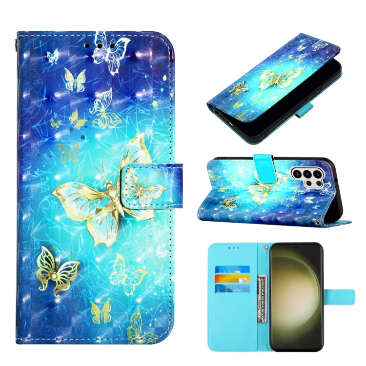 Custodia per telefono in pelle a vibrazione orizzontale con pittura 3D, For Samsung Galaxy S24 Ultra 5G, For Samsung Galaxy S24+ 5G, For Samsung Galaxy S24 5G