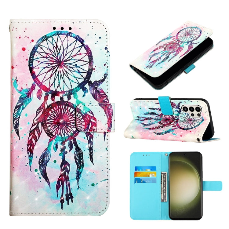 Custodia per telefono in pelle a vibrazione orizzontale con pittura 3D, For Samsung Galaxy S24 Ultra 5G, For Samsung Galaxy S24+ 5G, For Samsung Galaxy S24 5G