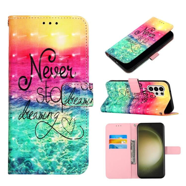 Custodia per telefono in pelle a vibrazione orizzontale con pittura 3D, For Samsung Galaxy S24 Ultra 5G, For Samsung Galaxy S24+ 5G, For Samsung Galaxy S24 5G