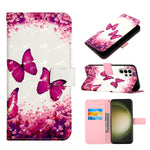 Custodia per telefono in pelle a vibrazione orizzontale con pittura 3D, For Samsung Galaxy S24 Ultra 5G, For Samsung Galaxy S24+ 5G, For Samsung Galaxy S24 5G