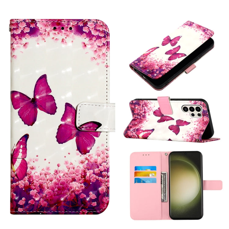 Custodia per telefono in pelle a vibrazione orizzontale con pittura 3D, For Samsung Galaxy S24 Ultra 5G, For Samsung Galaxy S24+ 5G, For Samsung Galaxy S24 5G
