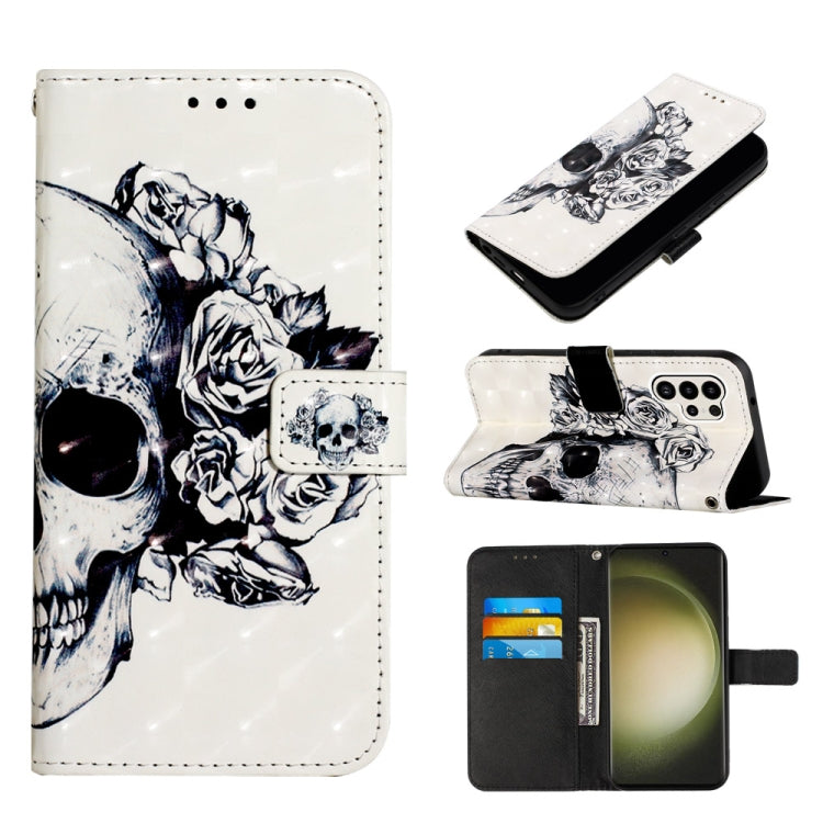 Custodia per telefono in pelle a vibrazione orizzontale con pittura 3D, For Samsung Galaxy S24 Ultra 5G, For Samsung Galaxy S24+ 5G, For Samsung Galaxy S24 5G