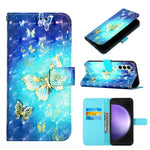 Custodia per telefono in pelle a vibrazione orizzontale con pittura 3D, For Samsung Galaxy S24 Ultra 5G, For Samsung Galaxy S24+ 5G, For Samsung Galaxy S24 5G