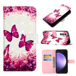 Custodia per telefono in pelle a vibrazione orizzontale con pittura 3D, For Samsung Galaxy S24 Ultra 5G, For Samsung Galaxy S24+ 5G, For Samsung Galaxy S24 5G