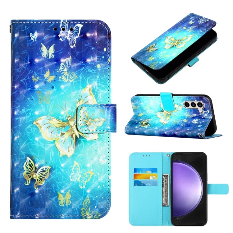 Custodia per telefono in pelle a vibrazione orizzontale con pittura 3D, For Samsung Galaxy S24 Ultra 5G, For Samsung Galaxy S24+ 5G, For Samsung Galaxy S24 5G