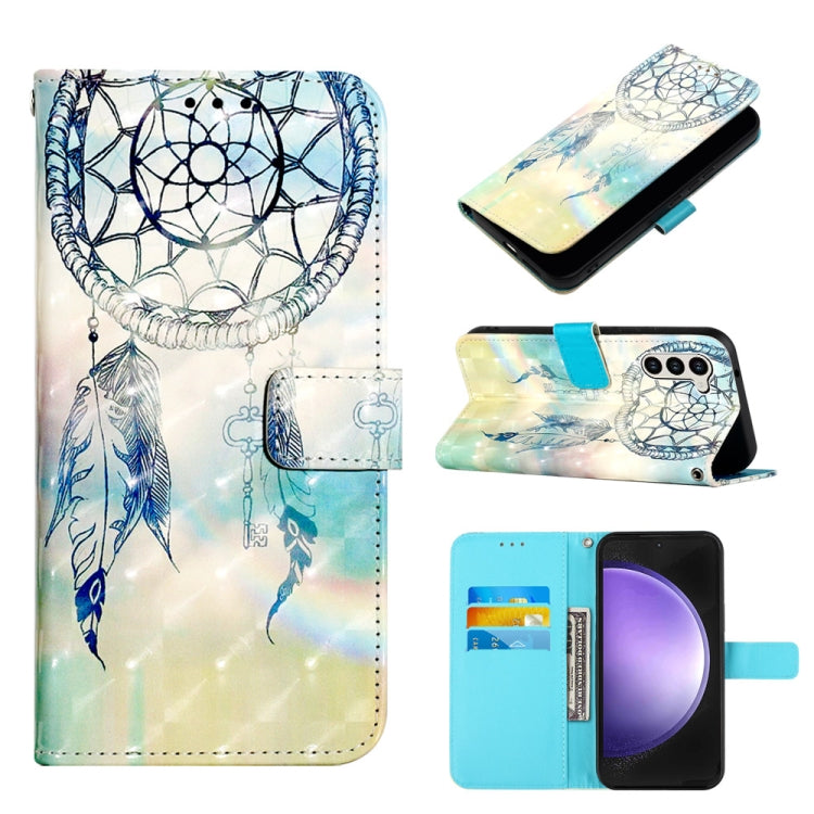 Custodia per telefono in pelle a vibrazione orizzontale con pittura 3D, For Samsung Galaxy S24 Ultra 5G, For Samsung Galaxy S24+ 5G, For Samsung Galaxy S24 5G