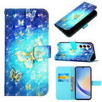 Custodia per telefono in pelle a vibrazione orizzontale con pittura 3D, For Samsung Galaxy Xcover7, For Samsung Galaxy A55, For Samsung Galaxy A35 5G
