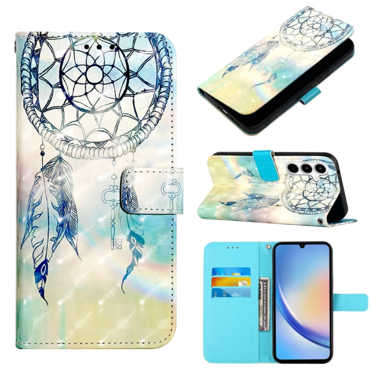 Custodia per telefono in pelle a vibrazione orizzontale con pittura 3D, For Samsung Galaxy Xcover7, For Samsung Galaxy A55, For Samsung Galaxy A35 5G